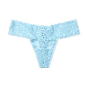 NWT (XXL) Victoria’s Secret Lace Thong Panty - Light Teal with Lattice Detail